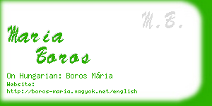 maria boros business card
